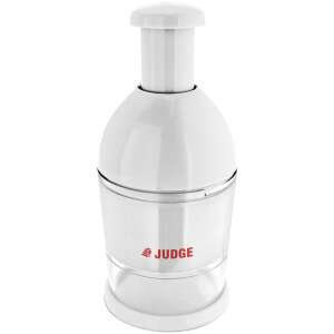 Judge manual food chopper, white, stainless steel blades, for chopping vegetables, fruits, and herbs - Hand Chopper