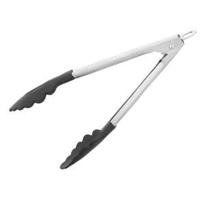 Ibili kitchen tongs, stainless steel and silicone, 30 cm, silver - Food tong