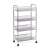 Zeller-Troll 4-tier rolling storage cart, metal, grey, for bathroom, kitchen, or office