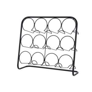 Schwarzer Metall-Weinflaschenhalter, fasst 12 Flaschen, Home&Styling Collection - Barzubehör