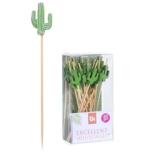 Excellent Houseware Kaktusz Koktéldísz - 20 db - 12 cm