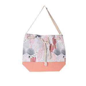 Strandtasche Excellent Houseware, Polyester/Jute, 54x44 cm, orange/weiß