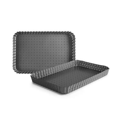 Ibili Crous perforated rectangular baking pan, 31x21 cm, grey