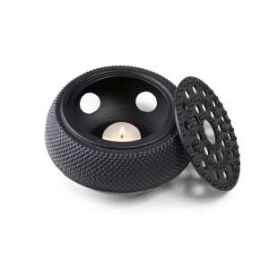 Ibili Oriental cast iron tea kettle warmer with lid, black - Ibili