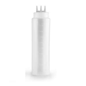 Ibili-Flex 1000 ml white plastic squeeze bottle with 3 tips for cake decorating - Ibili