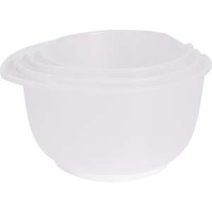 Sada 3 miešacích misiek, Excellent Houseware, 16/19/22x12 cm, priehľadná/biela - Misky na miešanie