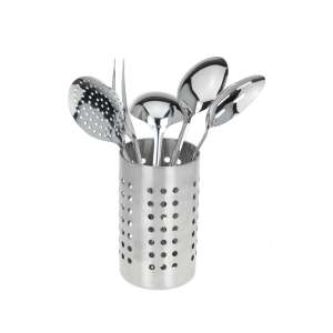 Set de ustensile de bucătărie din oțel inoxidabil Excellent Houseware cu suport - Seturi de ustensile de bucătărie