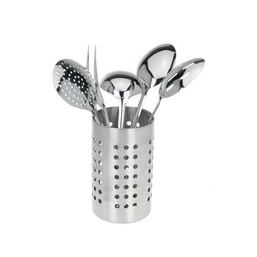 Set de ustensile de bucătărie din oțel inoxidabil Excellent Houseware cu suport