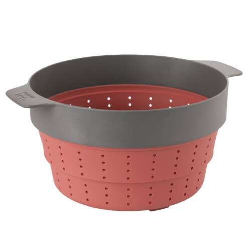 BergHOFF Leo silicone steamer insert, grey and red, 24x5 cm