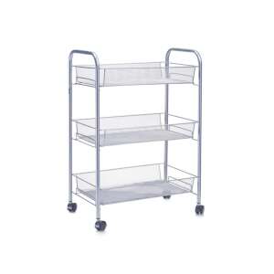 Zeller Carucior cu 3 niveluri, oțel cromat, 44x26x63 cm, argintiu - Rafturi