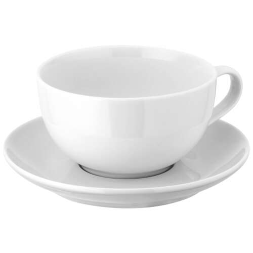 Set de 4 căni de cappuccino și farfurii Judge, porțelan alb