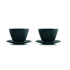 Ibili Oriental cast iron tea set, 2 cups and 2 saucers, black - Serving