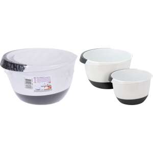 Excellent Houseware 2-Piece Mixing/Serving Bowl Set, Polypropylene, Black/White 65459433 - Serving tray