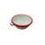 Ibili Bordeaux enamelled steel bowl with handle, white/red, 14x8 cm