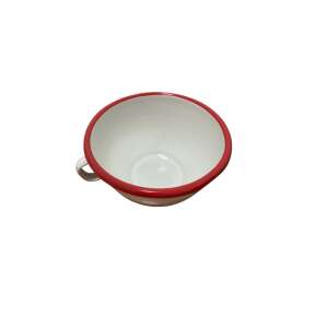 Ibili Bordeaux emaillierte Schüssel mit Griff, weiß/rot, 14x8 cm - Schalen