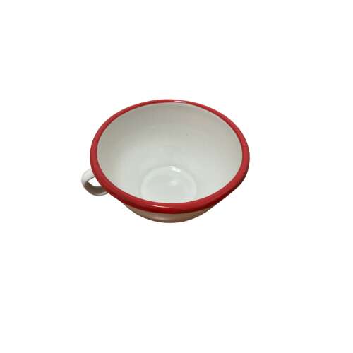 Ibili Bordeaux emaillierte Schüssel mit Griff, weiß/rot, 14x8 cm