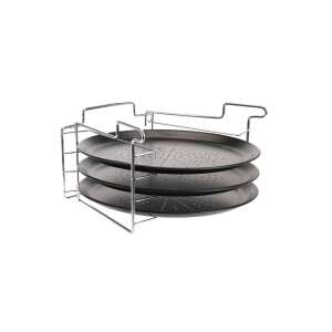 Excellent Houseware 3-teiliges Pizzablech-Set, Antihaft, 30 cm, Schwarz/Silber - Pfannen