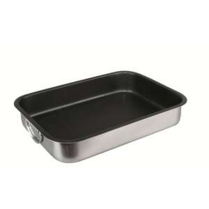 Ibili-Plus stainless steel baking tray with non-stick coating, 35x26x6,5 cm, silver-black - Baking sheet