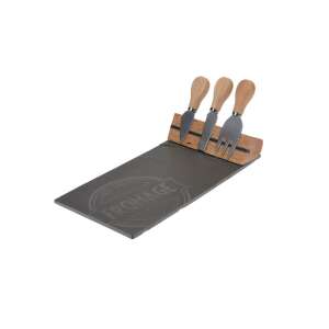 Slate Cheese Serving Board with 3 Cheese Knives, Excellent Houseware - Serving