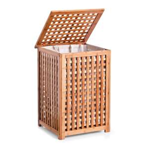 Zeller Bambus Wäschekorb mit Deckel, 40x40x58 cm, braun - Wäschekörbe
