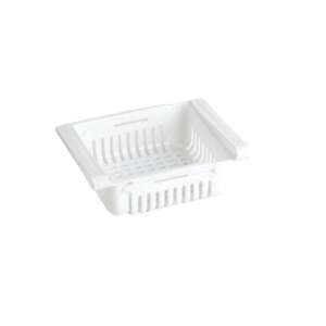 Zeller white plastic refrigerator organizer, extendable, 20.5-28.5x16.5x7.5cm - Large appliance part & accessory