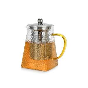 Fissman Kanvica na čaj s infúziou, sklo a nehrdzavejúca oceľ, 700 ml, strieborná/žltá - Fissman