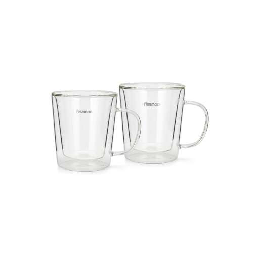 Fissman Borgia double-walled glass mugs, 2 pieces, 320 ml