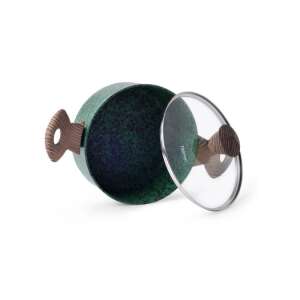 Fissman Malachit oală din aluminiu verde cu capac din sticlă și mânere din lemn - Bucătărie & Servirea mesei