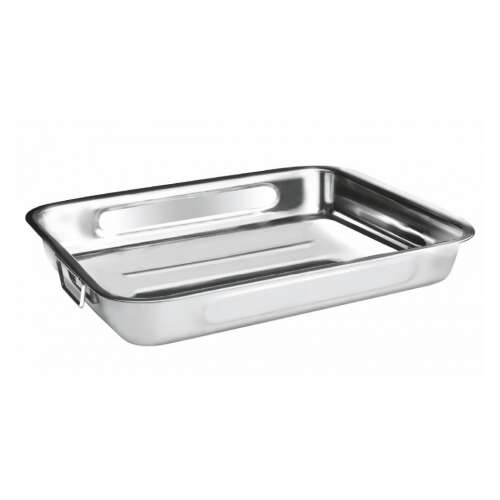 Blacha do pieczenia Ibili Bistrot ze stali nierdzewnej, 53x38x7,5 cm, srebrna