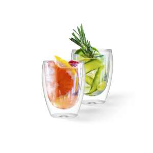 Set de pahare duble Fissman Romano, 2 bucăți, 8x11,5 cm, transparent - Pahare