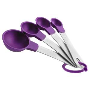 Ibili 4 piece measuring spoon set, purple, stainless steel and nylon - Other Measuring Tool
