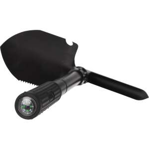 Lopată multifuncțională Redcliffs, neagră, 41 cm, cu busolă - Redcliffs