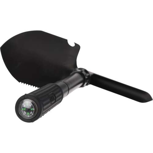 Redcliffs többcélú lapát, fekete, 41 cm, iránytűvel