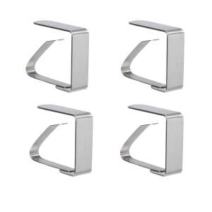 Excellent Houseware Tablecloth Clips, 4 Pack, Stainless Steel, Silver - Tablecloth weight
