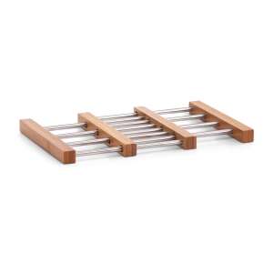 Zeller bamboo and stainless steel pot stand, 23.5-39.5 x 20 x 2 cm, brown/silver - Trivet