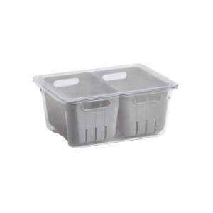 Organizator dublu pentru frigider Zeller, din plastic, gri, 22,5x17,5x10 cm - Accesorii pentru aparate de uz casnic mari