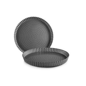 Ibili Crous 28cm perforated tart pan, grey, non-stick, carbon steel - Baking Mold