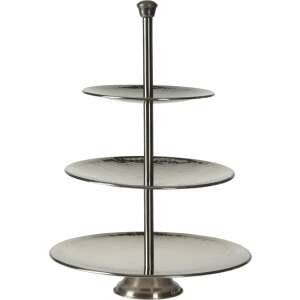 Stand de servire Excellent Houseware cu 3 niveluri, din oțel inoxidabil, argintiu - Boluri de servit