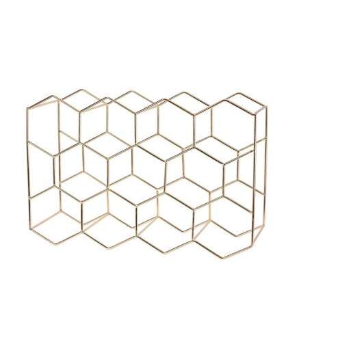Goldfarbener Weinflaschenhalter aus Metall, Excellent Houseware, für 11 Flaschen