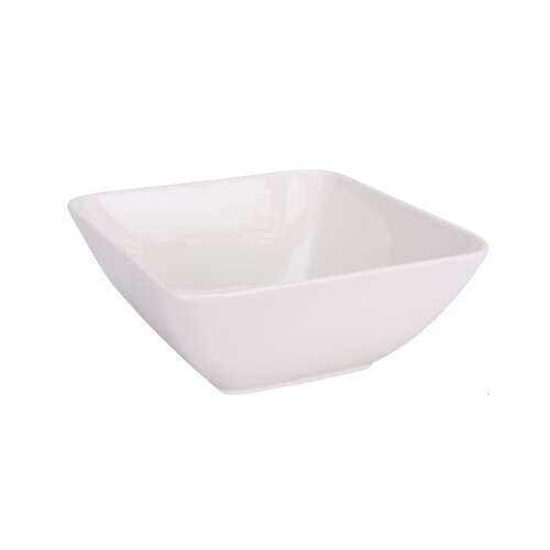 Siaki Collection white porcelain rectangular bowl, 19.3x19x8 cm
