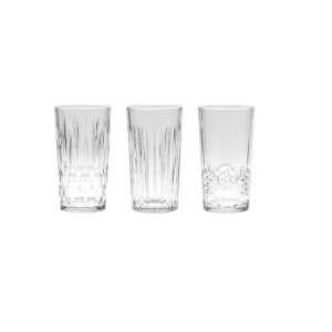 Excellent Houseware long drink glasses, set of 3, heat-resistant glass, 7x13cm, 260ml, clear - Drinking Glass
