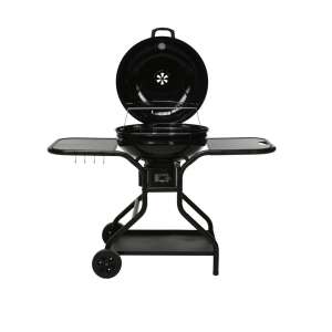 Vaggan faszéngrill oldalasztalokkal, fekete, 135x65x95 cm - ProGarden