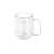 Fissman Lungo Doppelwandiger Glasbecher, transparent, 7,5x10 cm