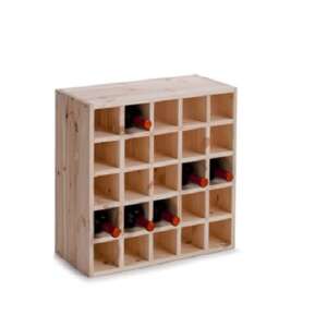 Zeller 25 Flaschen Weinständer aus Kiefernholz, 52x25x52 cm, braun - Barzubehör