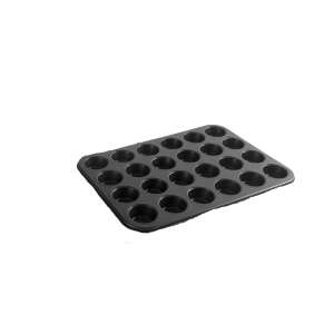 Ibili Mini 24-cup muffin pan, black, non-stick, aluminum - Ibili