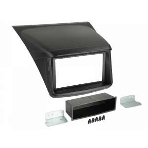 Mitsubishi L200 2006-2015 dupla DIN autórádió beszerelő keret, fekete, szerelő konzolokkal és csavarokkal - Fejegység kiegészítő
