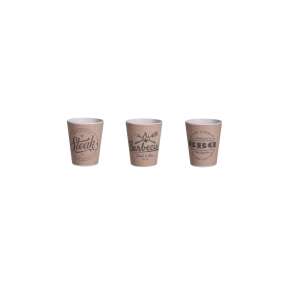 Excellent Houseware 3-piece Glass Set, melamine, 8x10 cm, brown 65463774 - Plastic cup