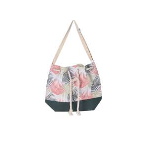 Strandtasche Excellent Houseware, Polyester/Jute, 54x44 cm, grün/weiß