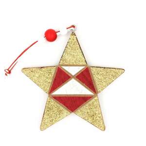 Christmas Decoration - Golden Star with Red and White Colors 65473114 - Nonbrand Christmas Decoration