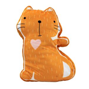 Orange Plush Cat Pillow - 50x9cm - Decorative Pillow